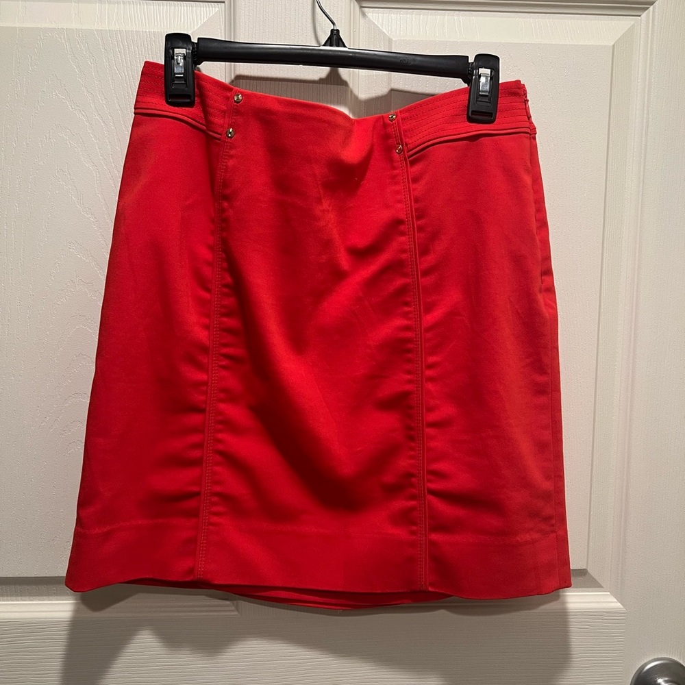 White House Black Market Red-Orange Pencil Skirt Size-8 - Picture 3 of 8